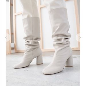 & other stories Gathered Leather Slouch Boots 9